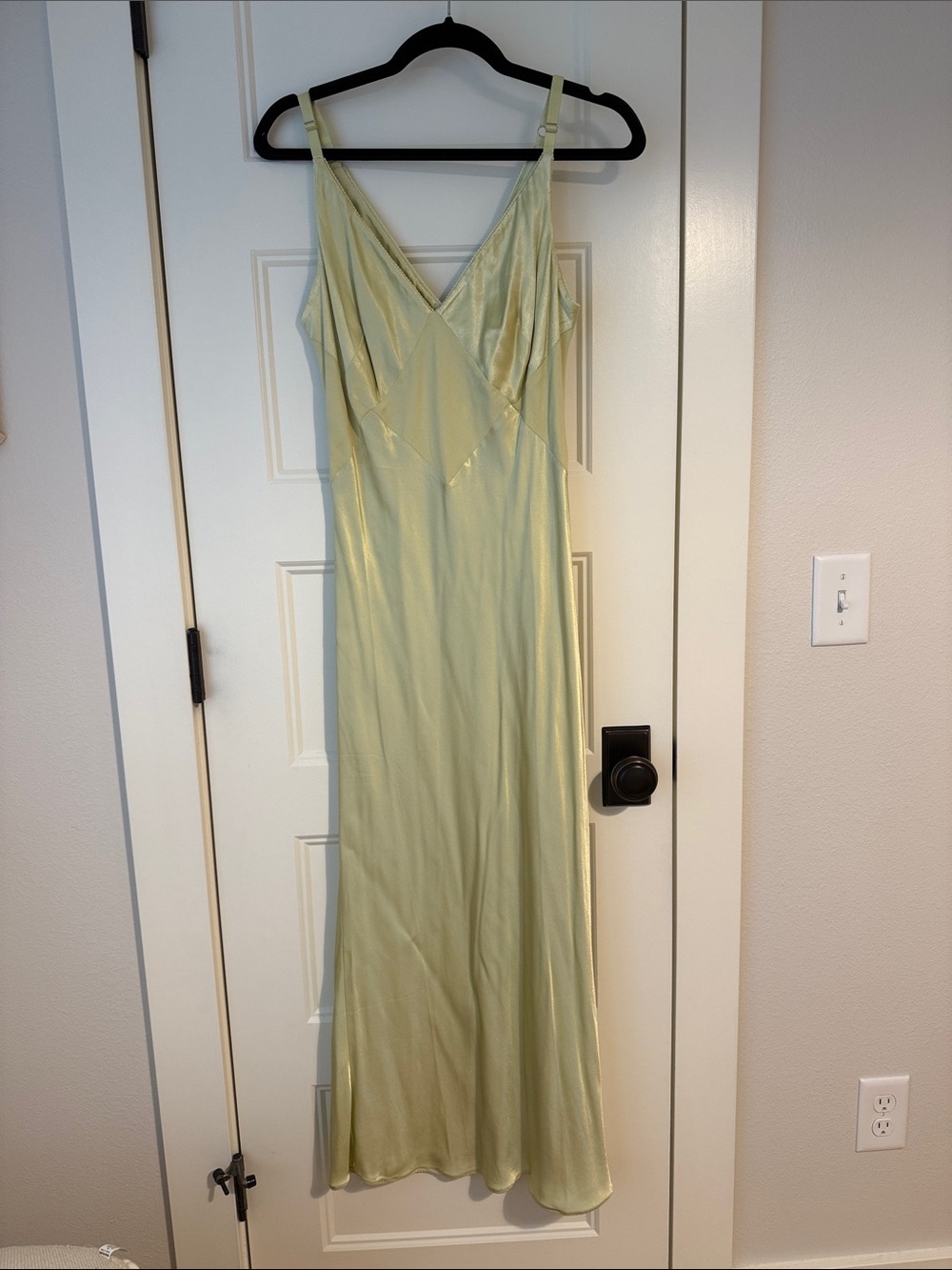 NWT Rails Satin Slip Maxi Dress in Light Green